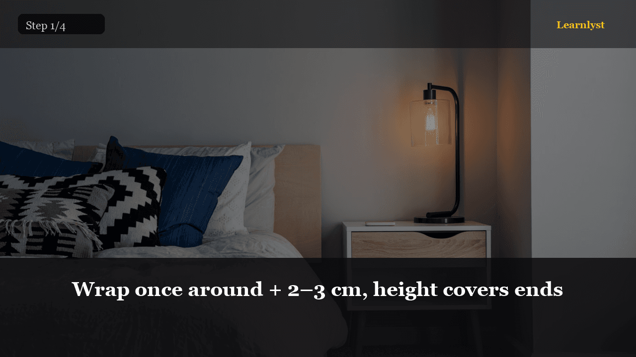 Wrap once around + 2–3 cm, height covers ends — Gifts & Giving tip photo