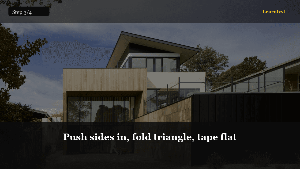 Push sides in, fold triangle, tape flat — Gifts & Giving tip photo